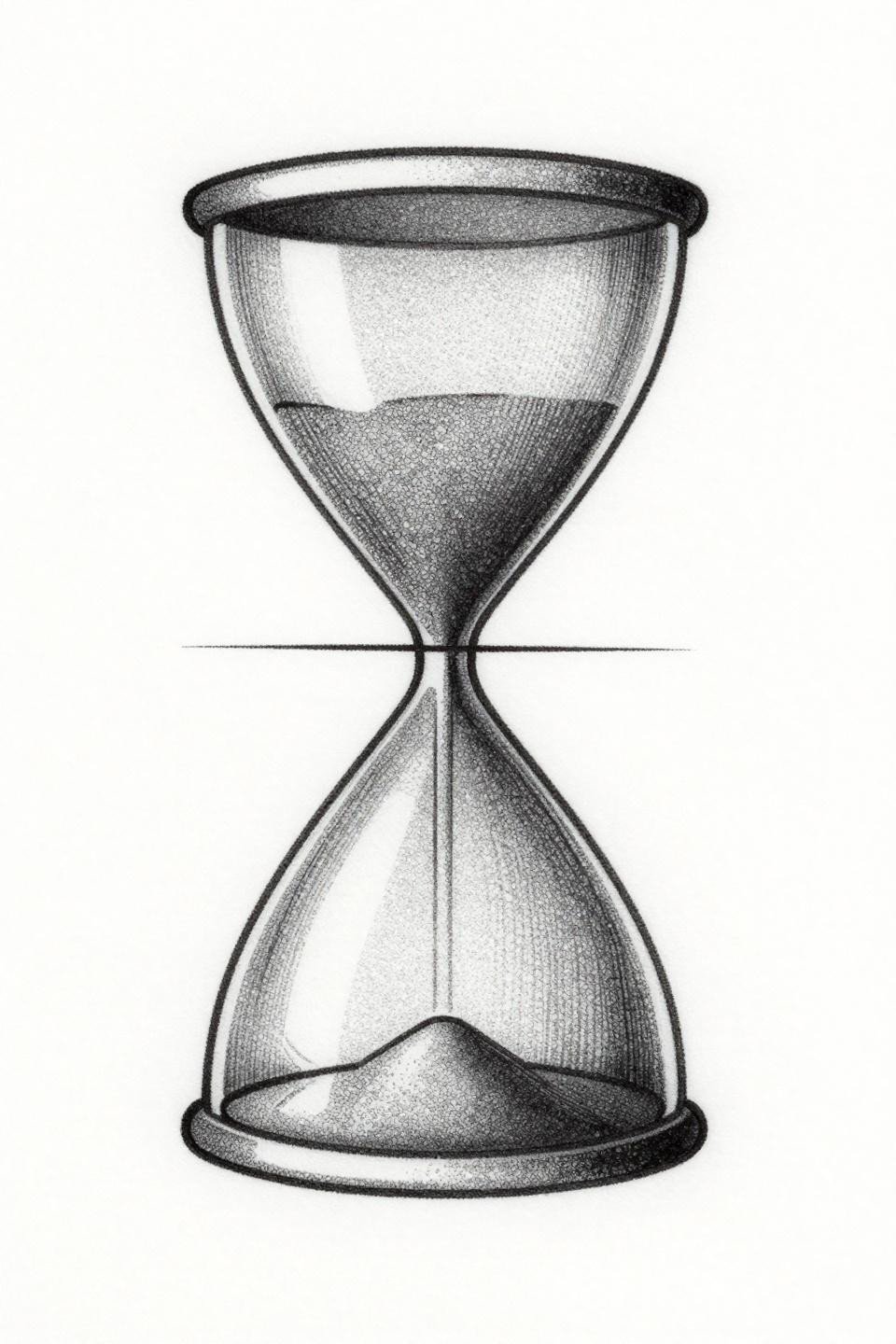 behind the ear tattoo geometric dotwork flash, blackwork crosshatch hourglass, parallel hatching fills, dense black ink on white paper, fine line engraving style