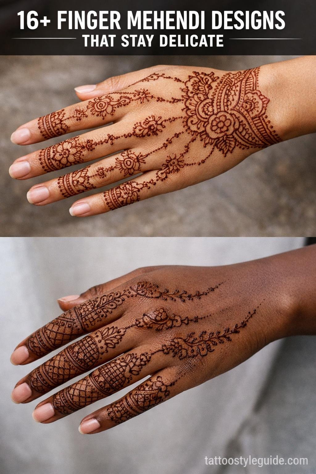 16+ Finger Mehendi Designs That Stay Delicate Under Pressure