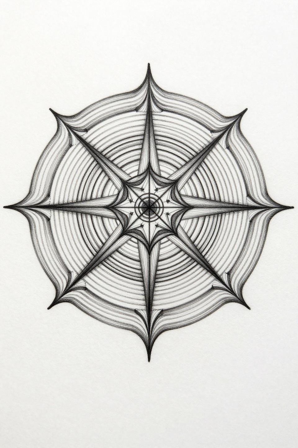 unique fingers mehndi design, sak yant style blackwork flash, nested concentric squares, fine parallel ruled lines radiating between layers, central dotwork mandala, compass-drafted 0.5pt ruled strokes