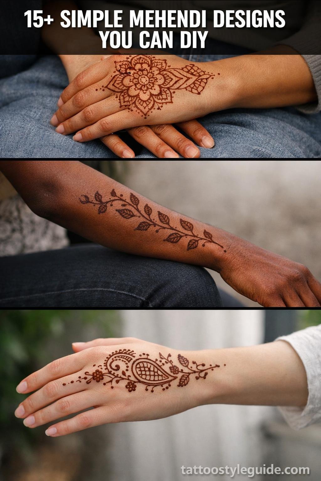 15+ Mehendi Designs For Hands Simple Enough to DIY