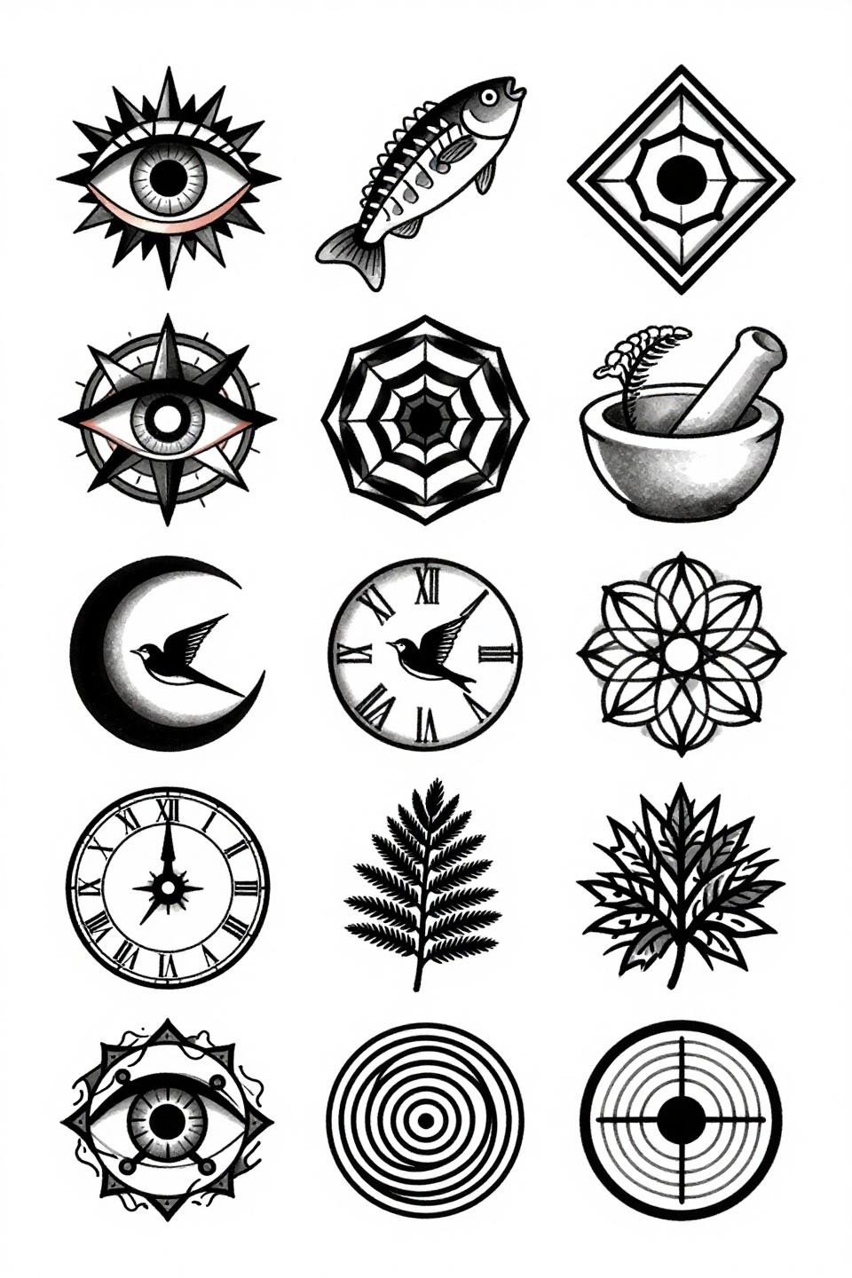 patchwork tattoo ideas Japanese irezumi patchwork men flash, twelve panels staggered vertical grid, bold 3pt black outlines, grey wash midtones, anatomical constellation botanical motifs