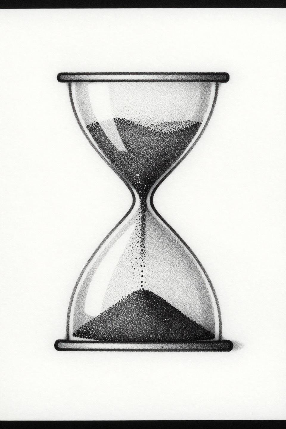 rib tattoo ideas blackwork dotwork hourglass flash, stipple dot gradient dense core to open edges, bilateral symmetry, no outlines grey wash midtones