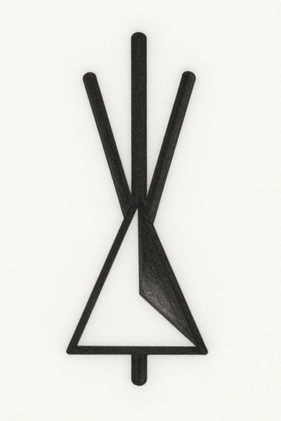 tattoo inspirations arrow geometric art nouveau flash, bold 2-3pt black outlines flat black fill, geometric triangle negative space carved through shaft center