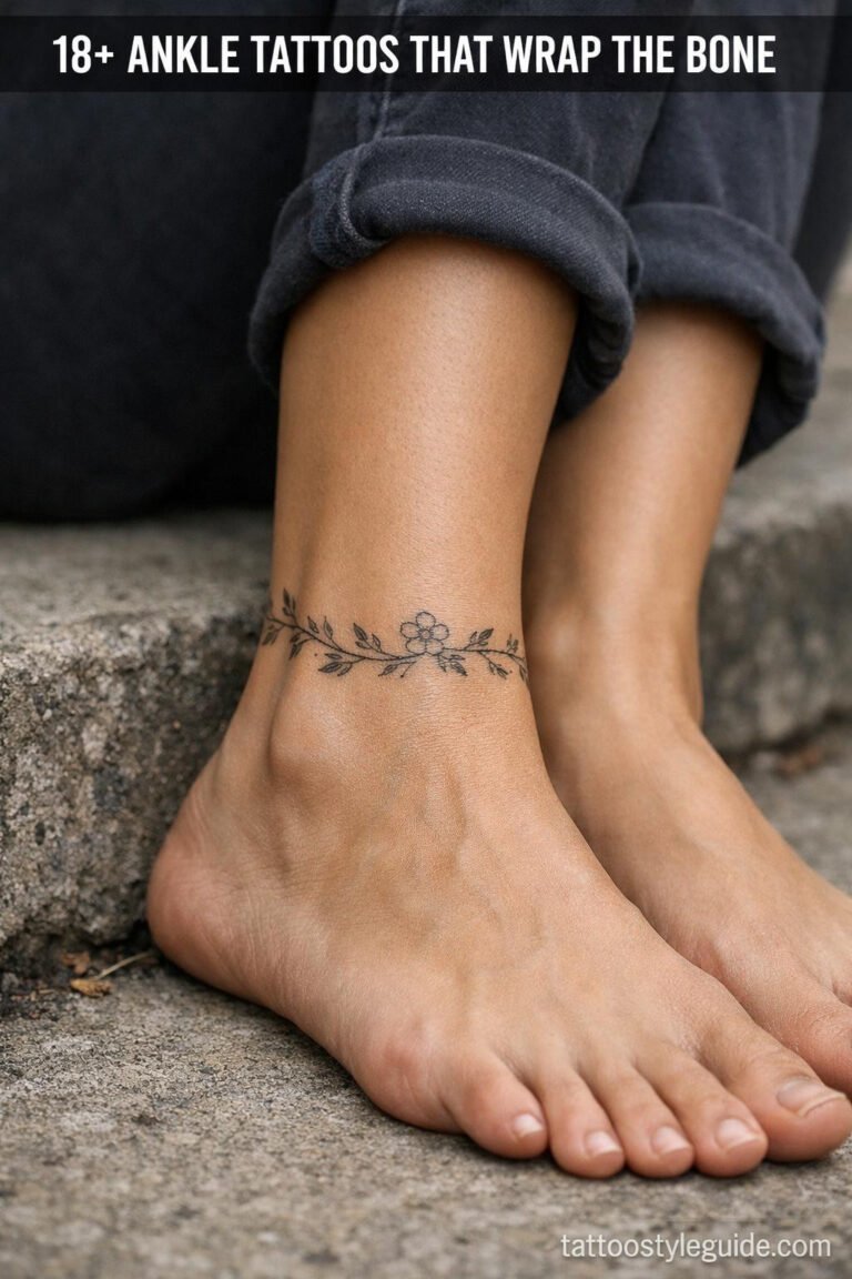 18+ Ankle Tattoos That Wrap the Bone Just Right