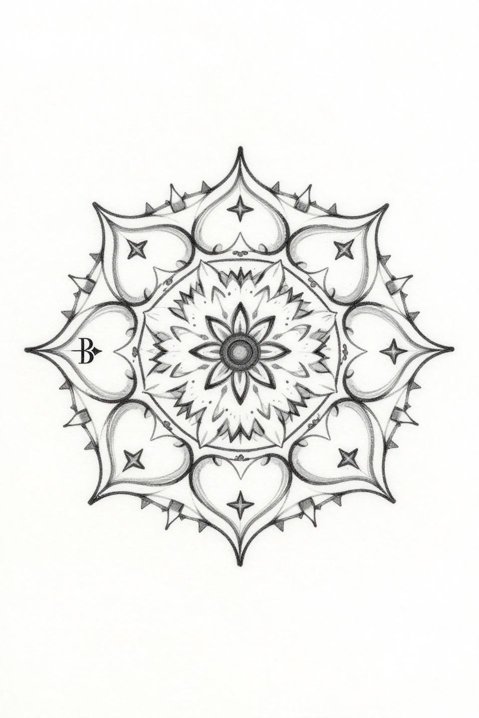 baddie back tattoos minimalist crown flash, five-peak single-line crown, four-point star symbols in negative space between peaks, 0.5pt hairline strokes, radial symmetry botanical scientific style