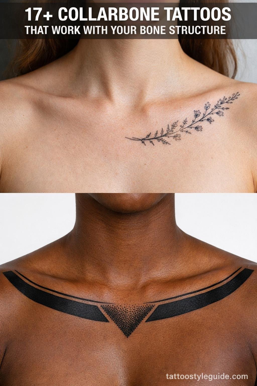 17+ Collarbone Tattoos That Work With Your Bone Structure