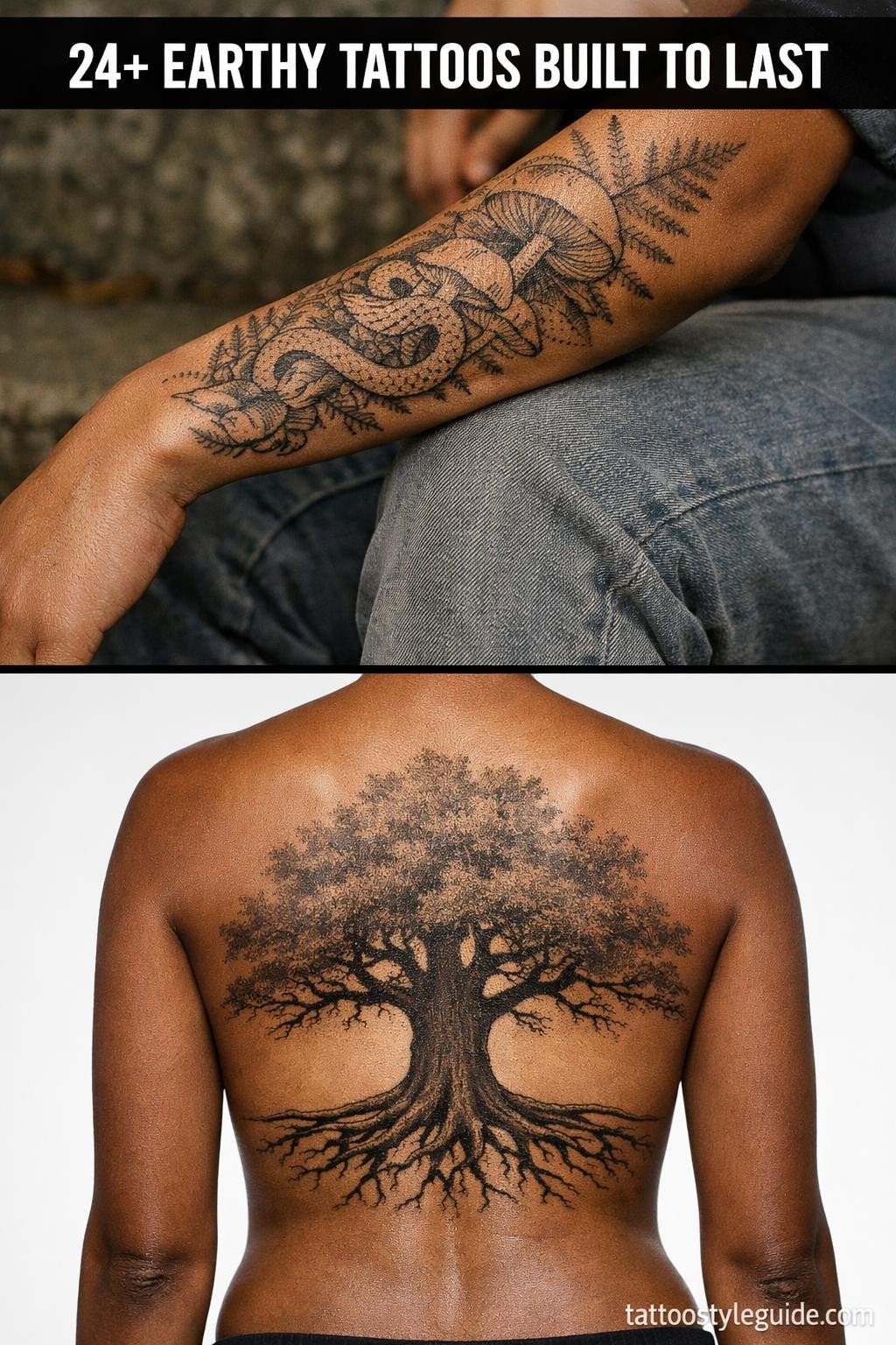24+ Earthy Tattoos for People Who Wear the Forest