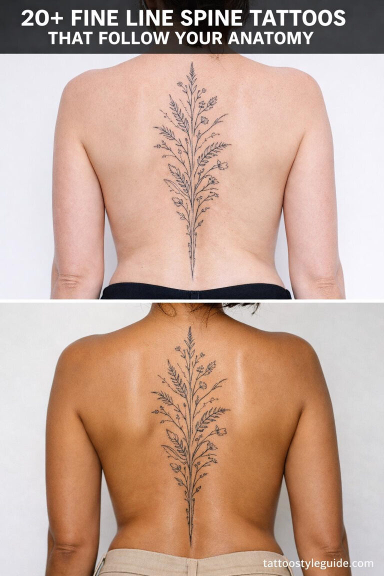 20+ Feminine Back Tattoos That Work With Your Spine