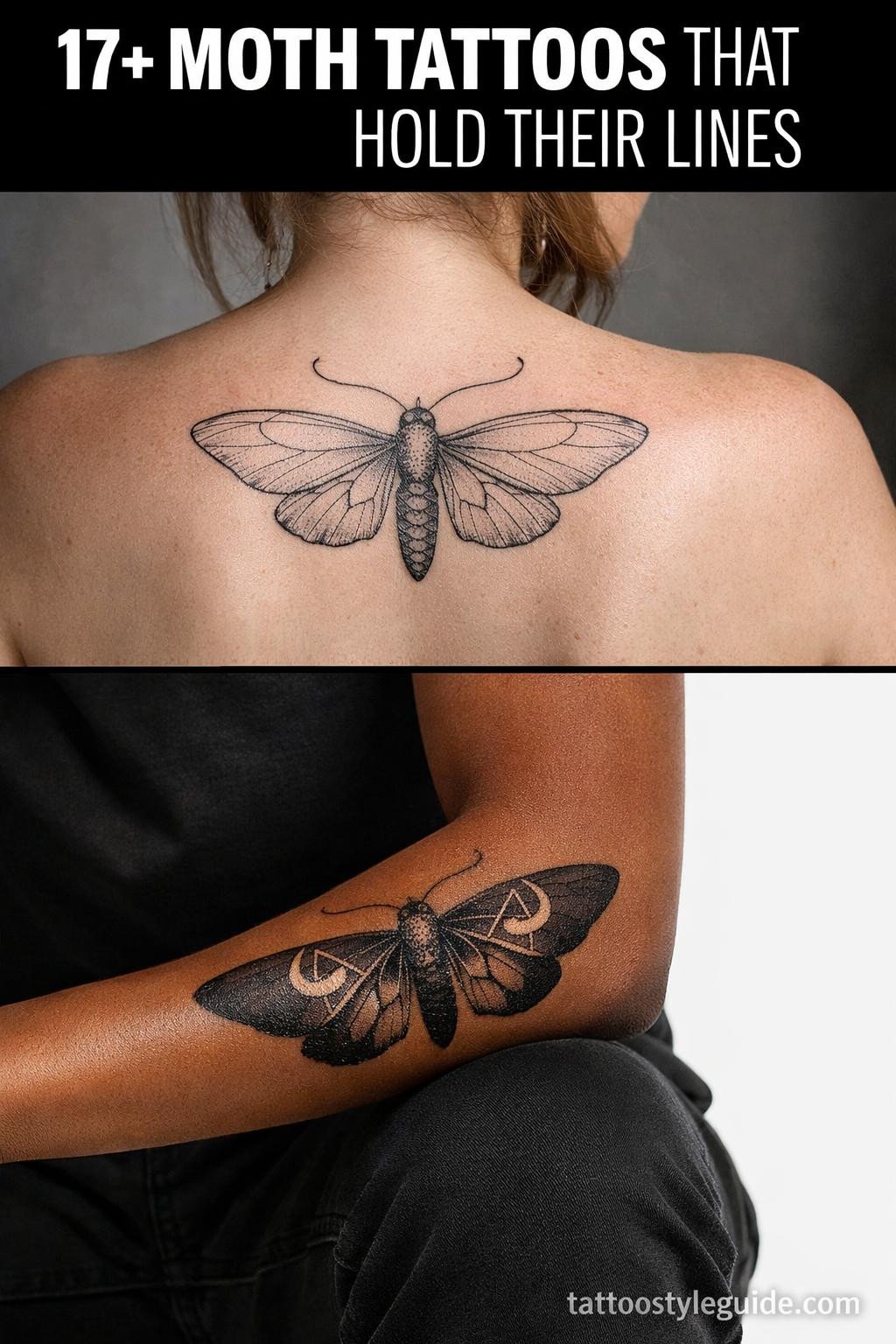 17+ Moth Tattoos for the Dark Feminine Collector