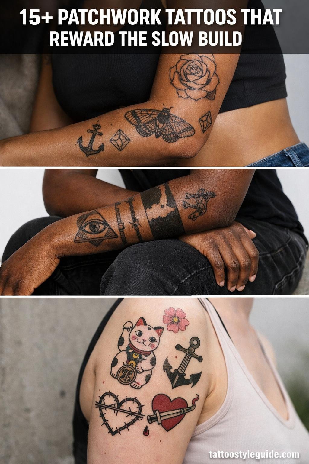 15+ Patchwork Tattoo Ideas That Reward the Slow Build