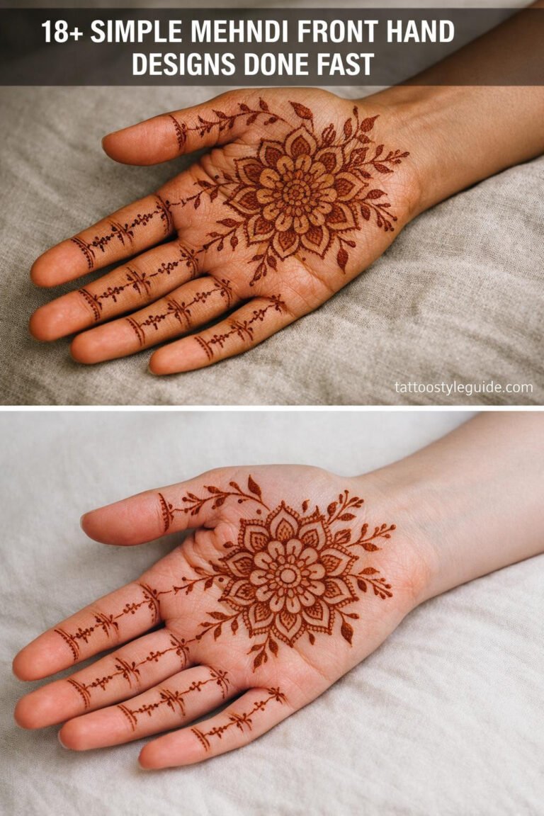 18+ Simple Mehndi Designs Front Hand You Can Copy Fast