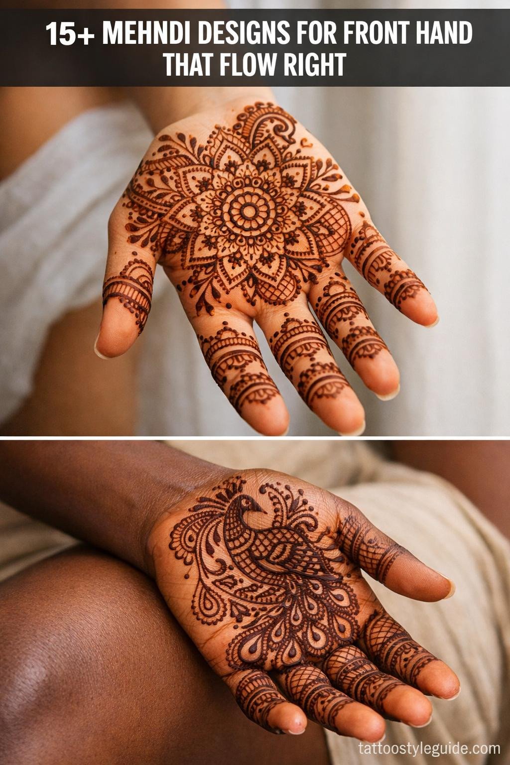 15+ Stylish Mehndi Designs for Front Hand That Flow Right
