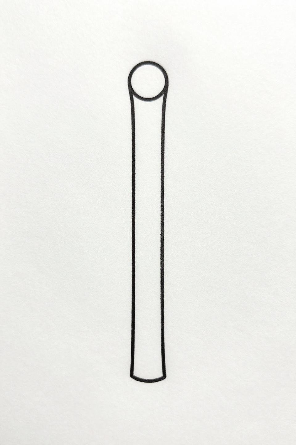 discreet tattoo placement ideas ankh fine line minimal, 0.5mm single needle hairline stroke, zero fill or shading, pure symmetrical outline vertical orientation on white paper