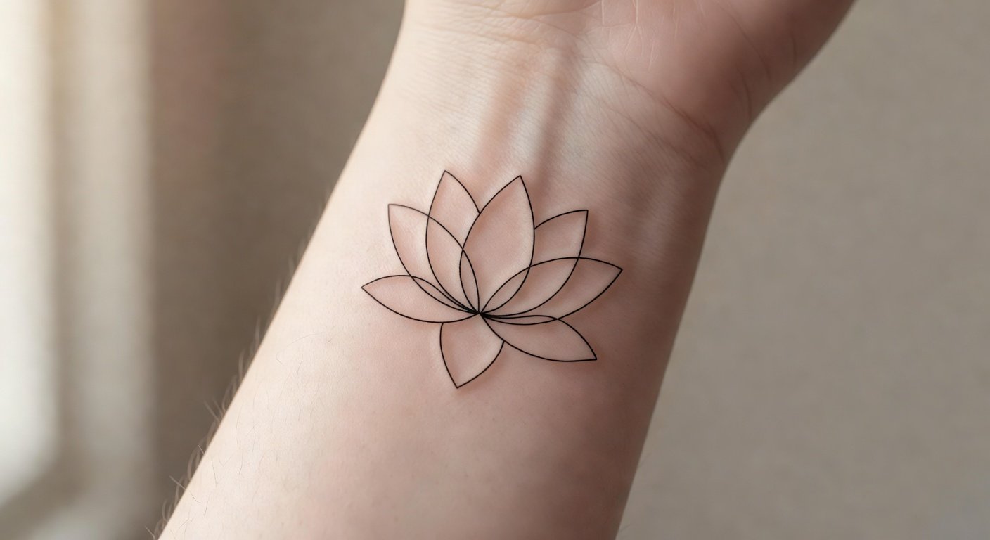 17+ Minimalist Lotus Tattoos That Skip the Filler