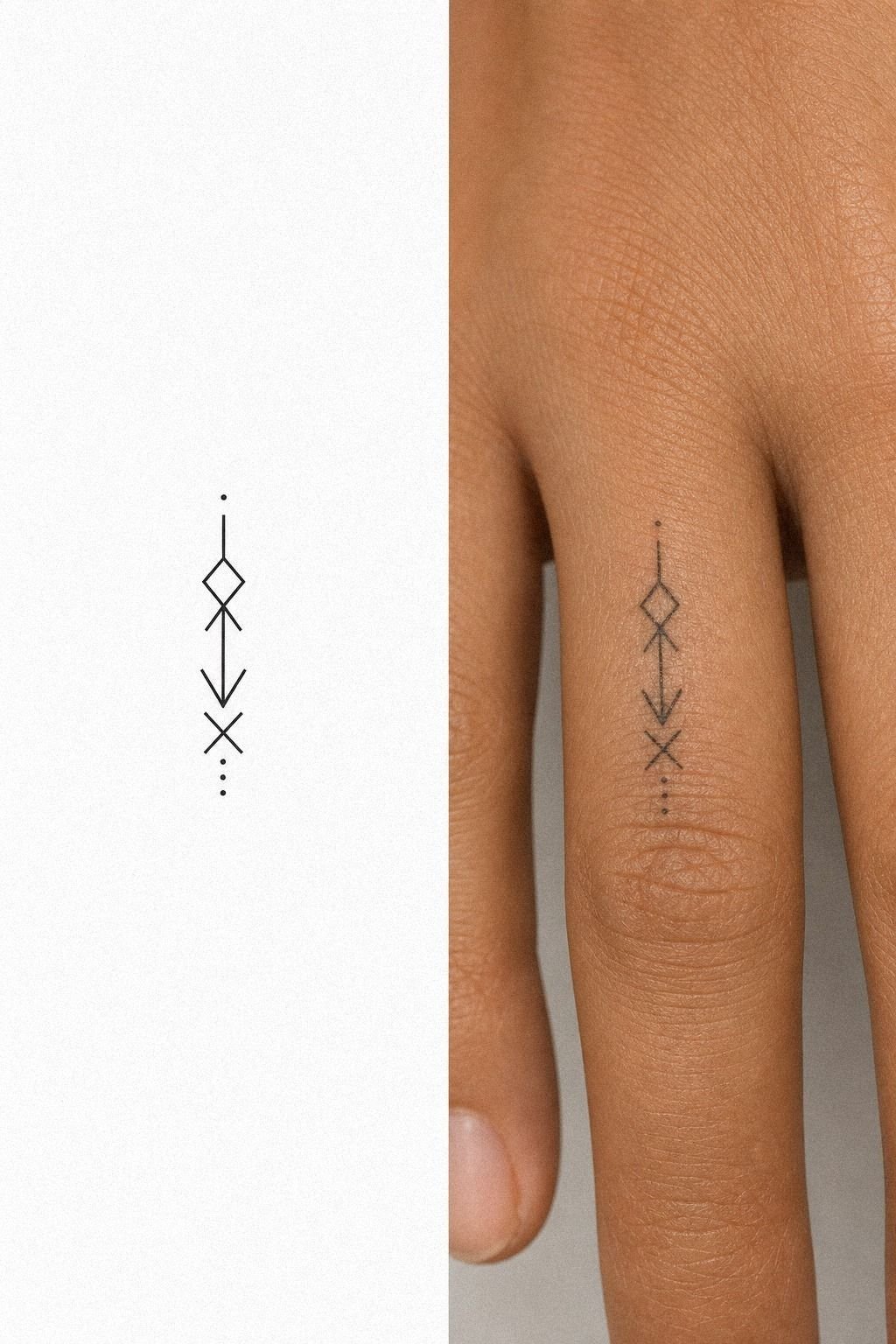 Keep A Small Rune Finger Tattoo
