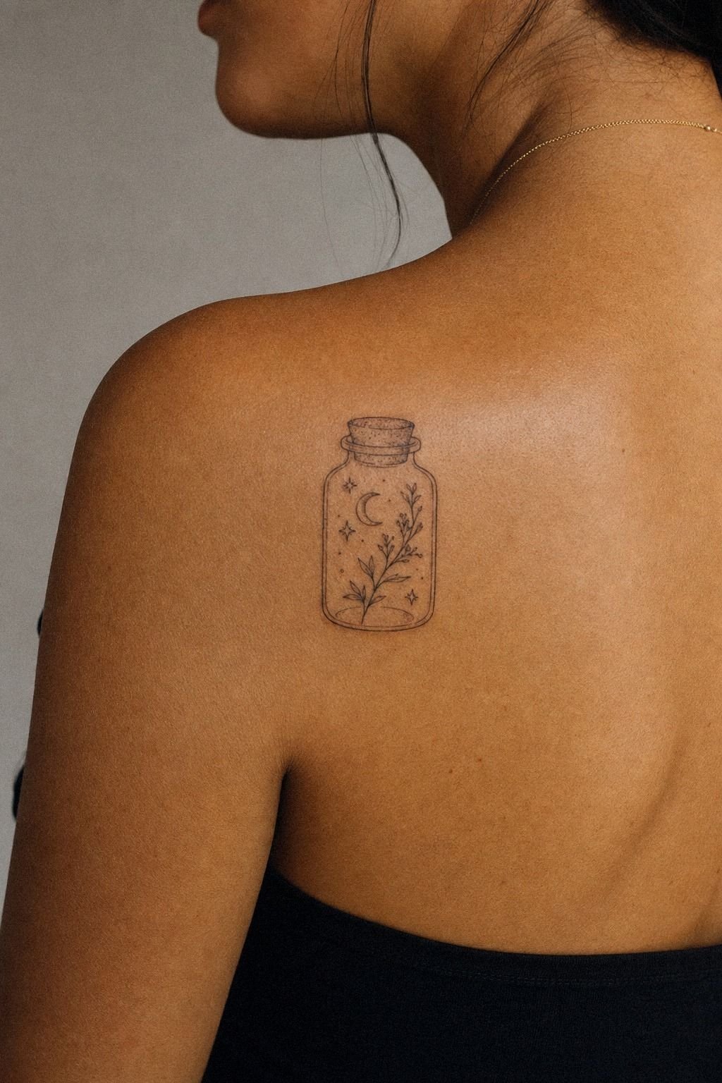 Keep A Minimal Spell Jar Tattoo