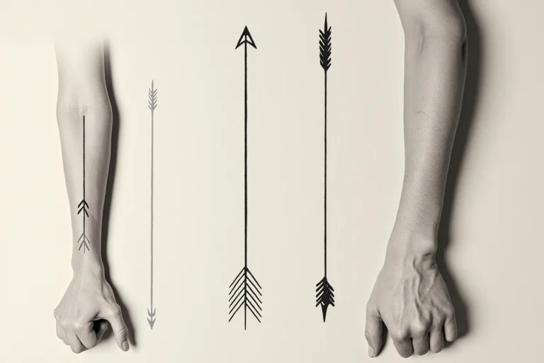 Arrow tattoo meaning direction and focus minimalist design board