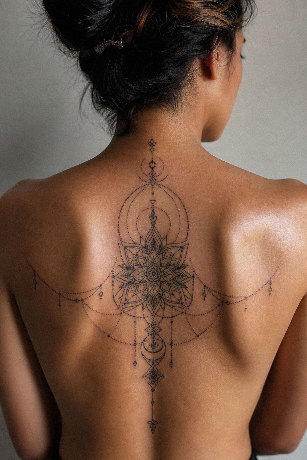 Delicate Upper Back Spine Mandala