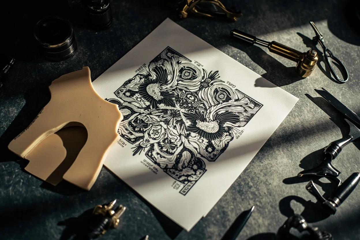 Large back tattoo concept board for men