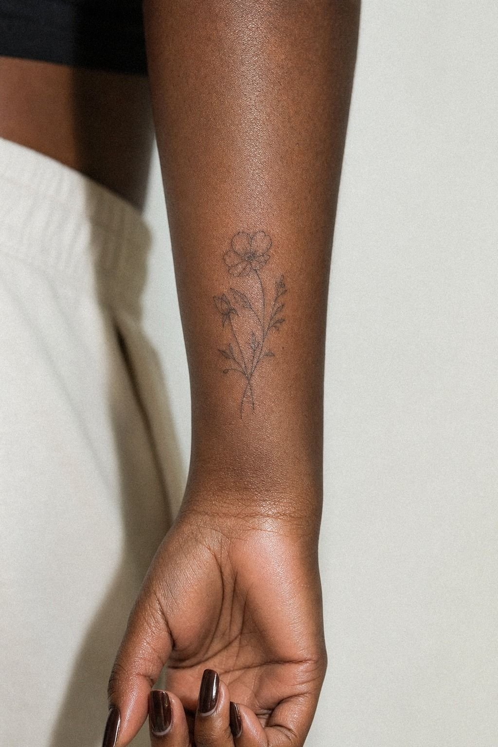 Plan A Minimal Birth Flower Tattoo