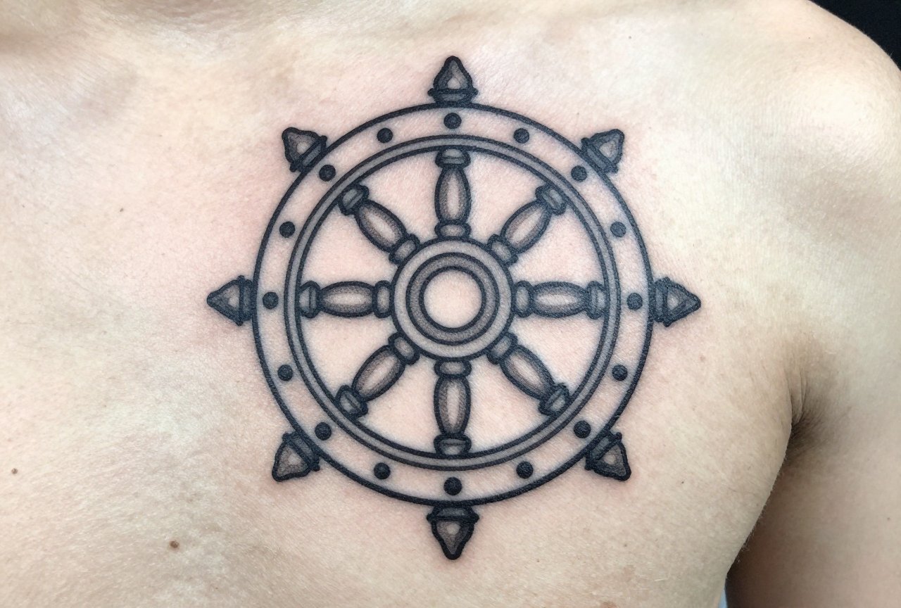Buddhism Symbol Wheel Tattoo Meaning: Dharma & Design