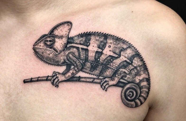 Chameleon Tattoo Meaning: Adaptation, Patience Disguise