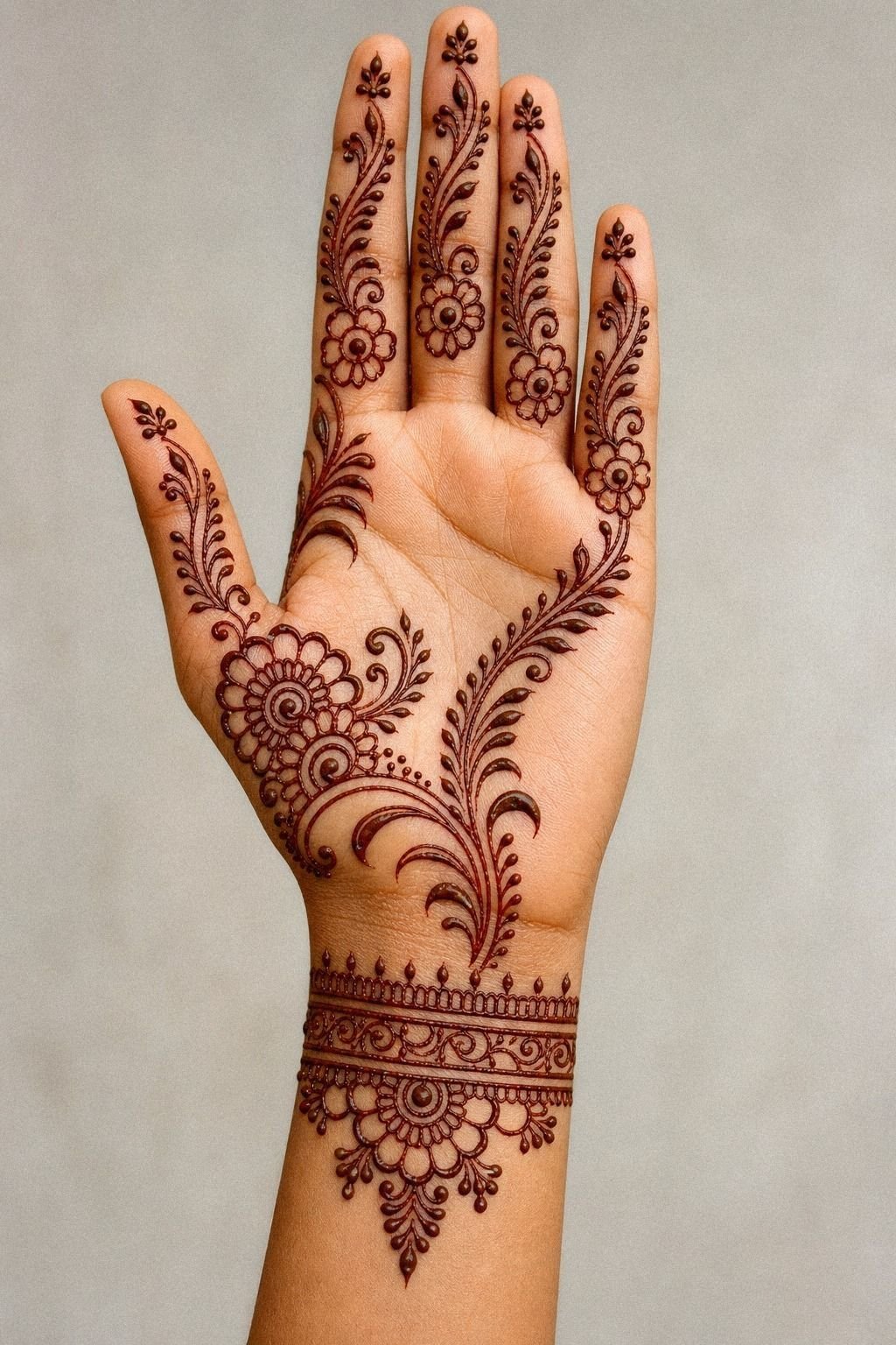 Negative Space Modern Henna Palm Design