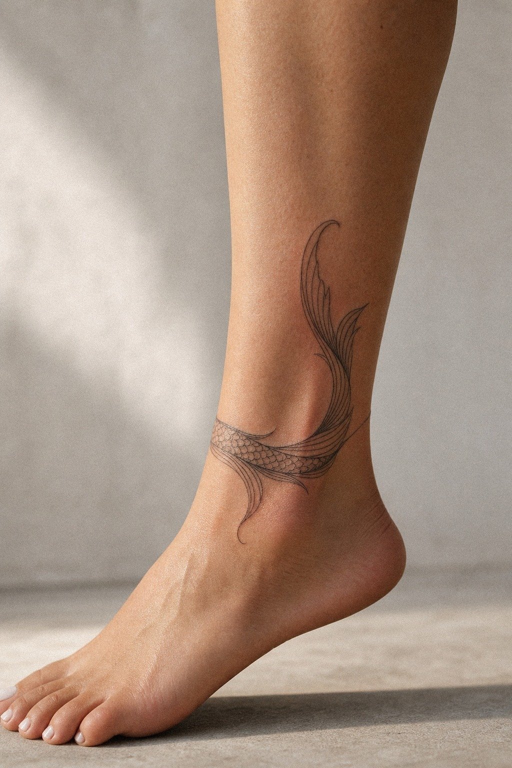 Try A Mermaid Tail Ankle Tattoo