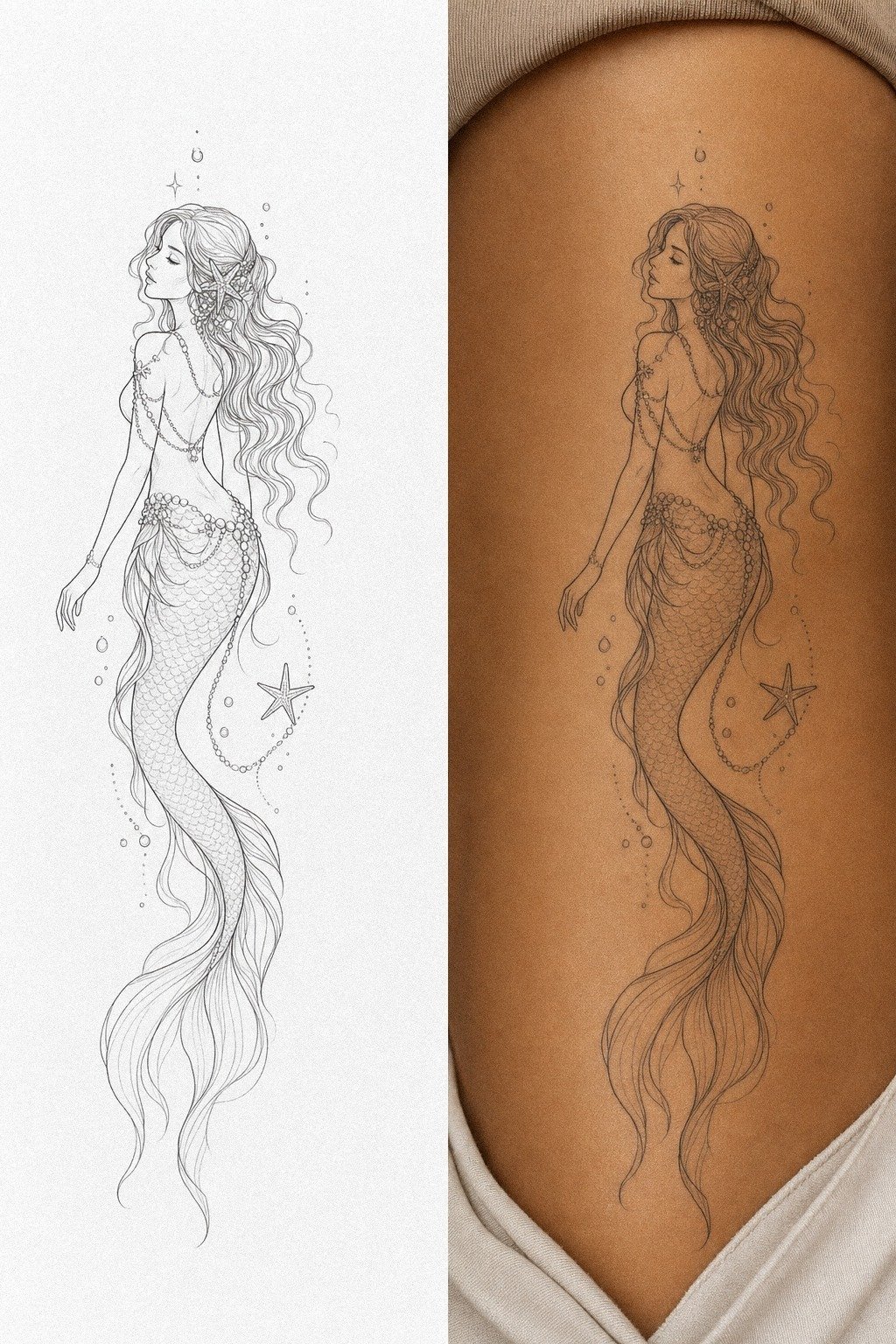 Match Mermaid Tattoo Placement To Pain