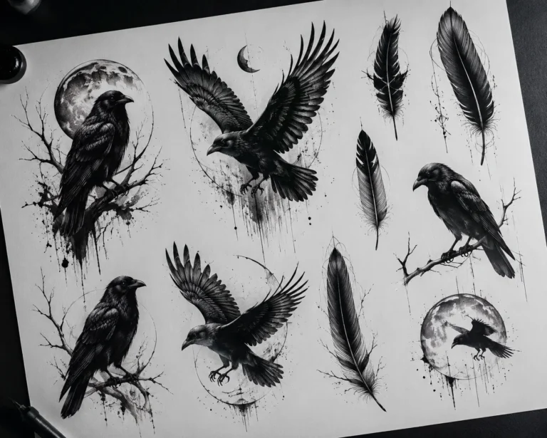 Crow Tattoo Meaning: Intelligence, Mystery, Transformation and Omen Symbolism