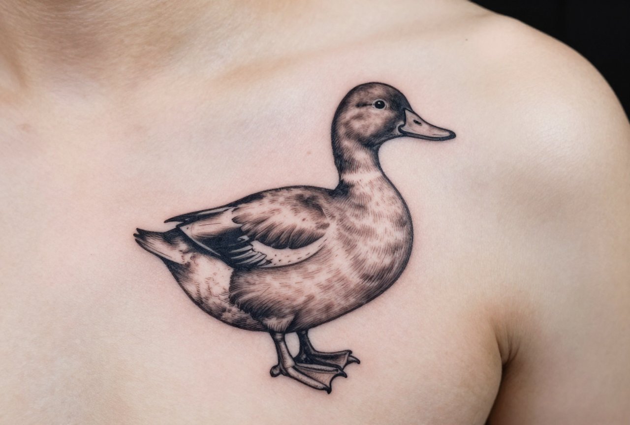 Duck Symbolize Tattoo Meaning: Adaptability, Loyalty & Playful Spirit