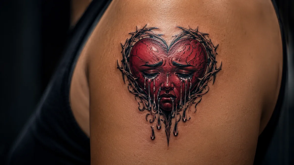 Crying Heart Tattoo tattoo