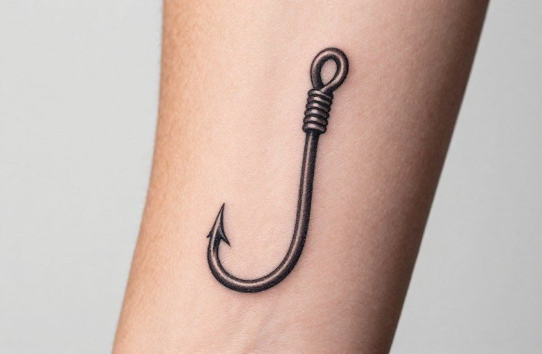 Fishing Hook Tattoo Meaning: Symbolism, Placements & Aging