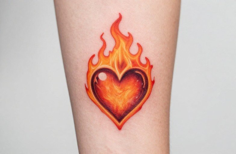 Flaming Heart Tattoo Meaning: Passion, Devotion & Transformation