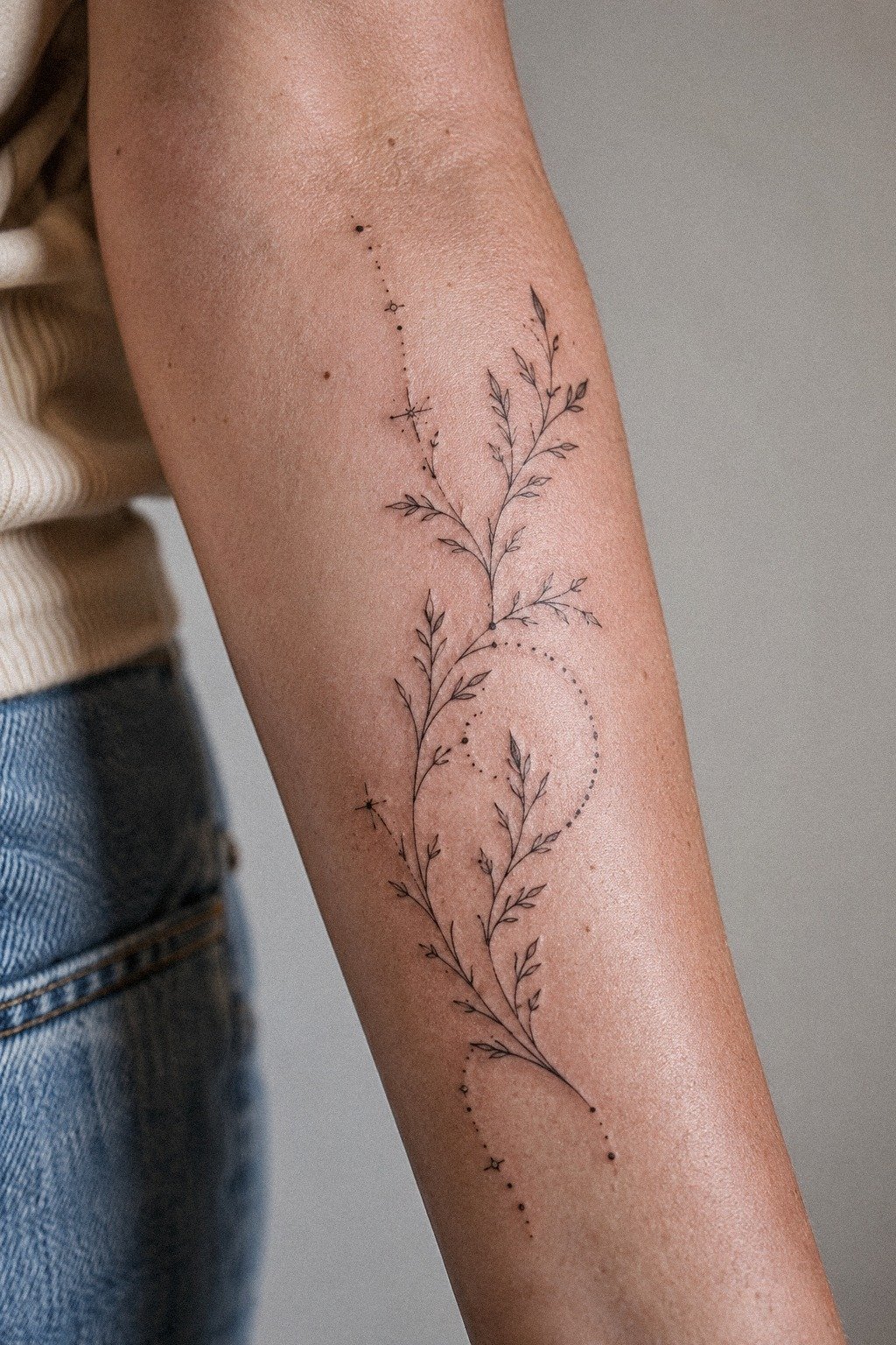 Mixed dots with fine leafy trails