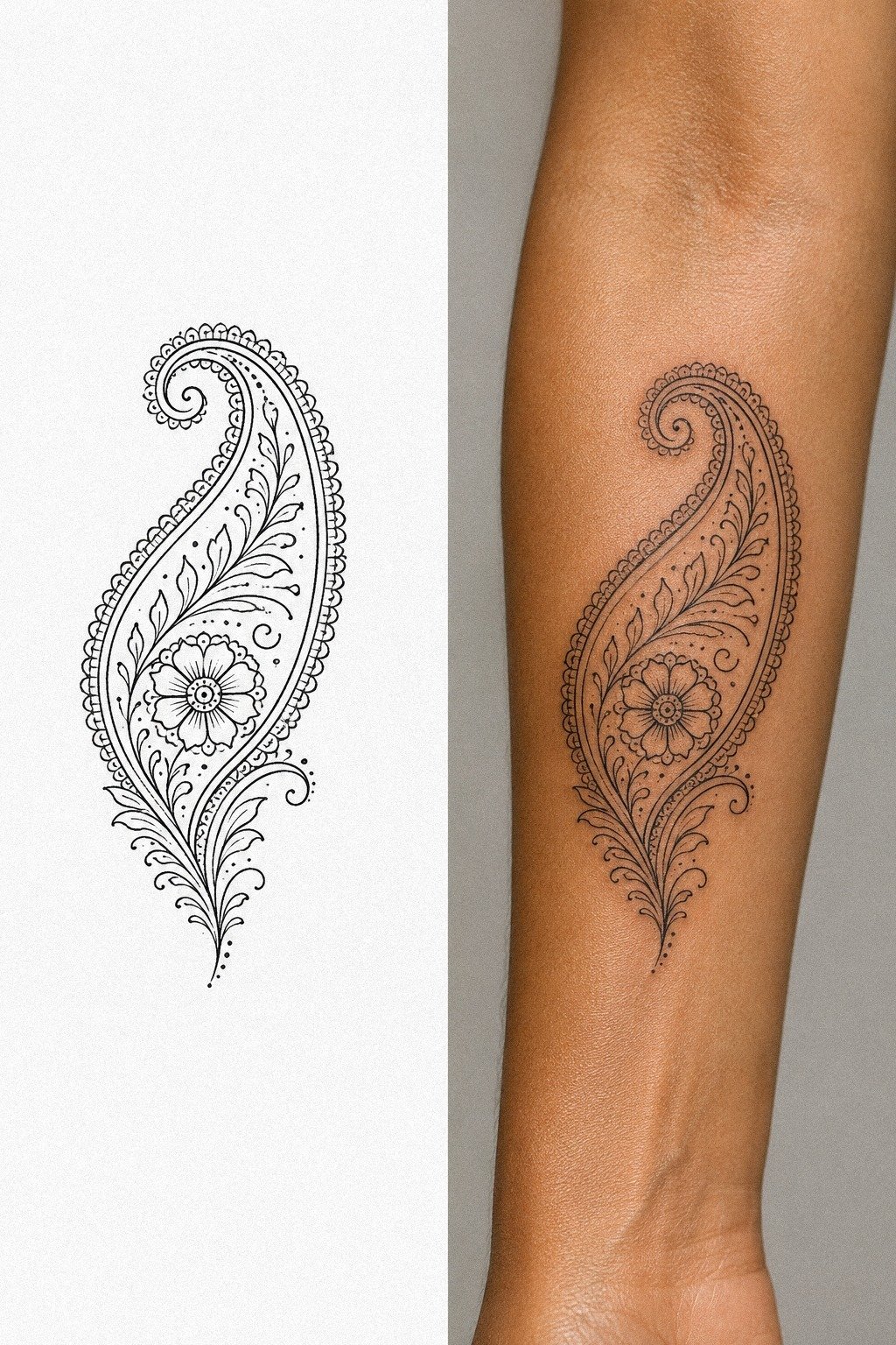 Anchored the palm with one paisley