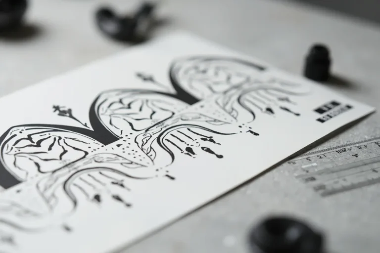 Geometric tattoo stencil and dotwork pattern