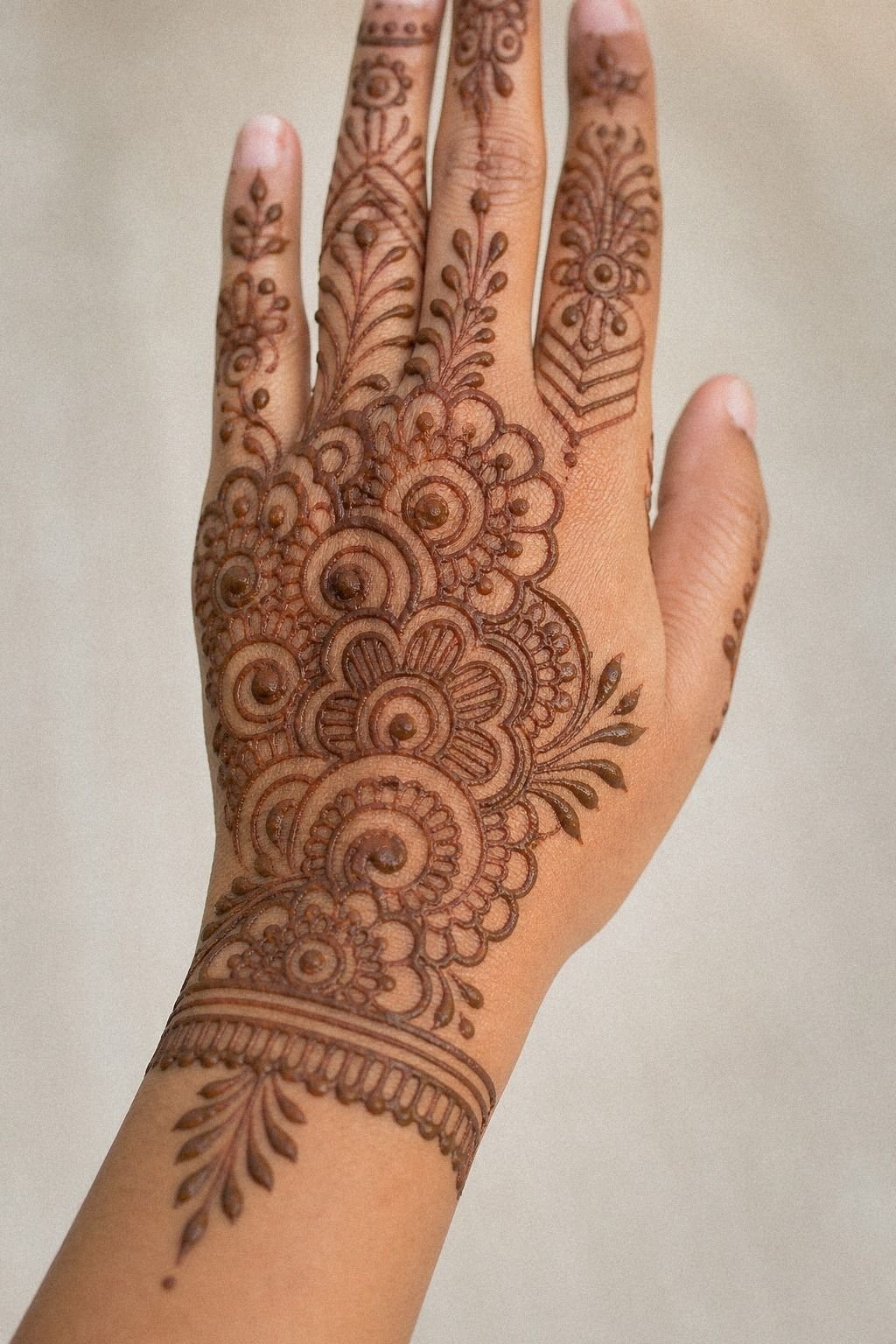 Place Fine Lines Across The Back Hand
