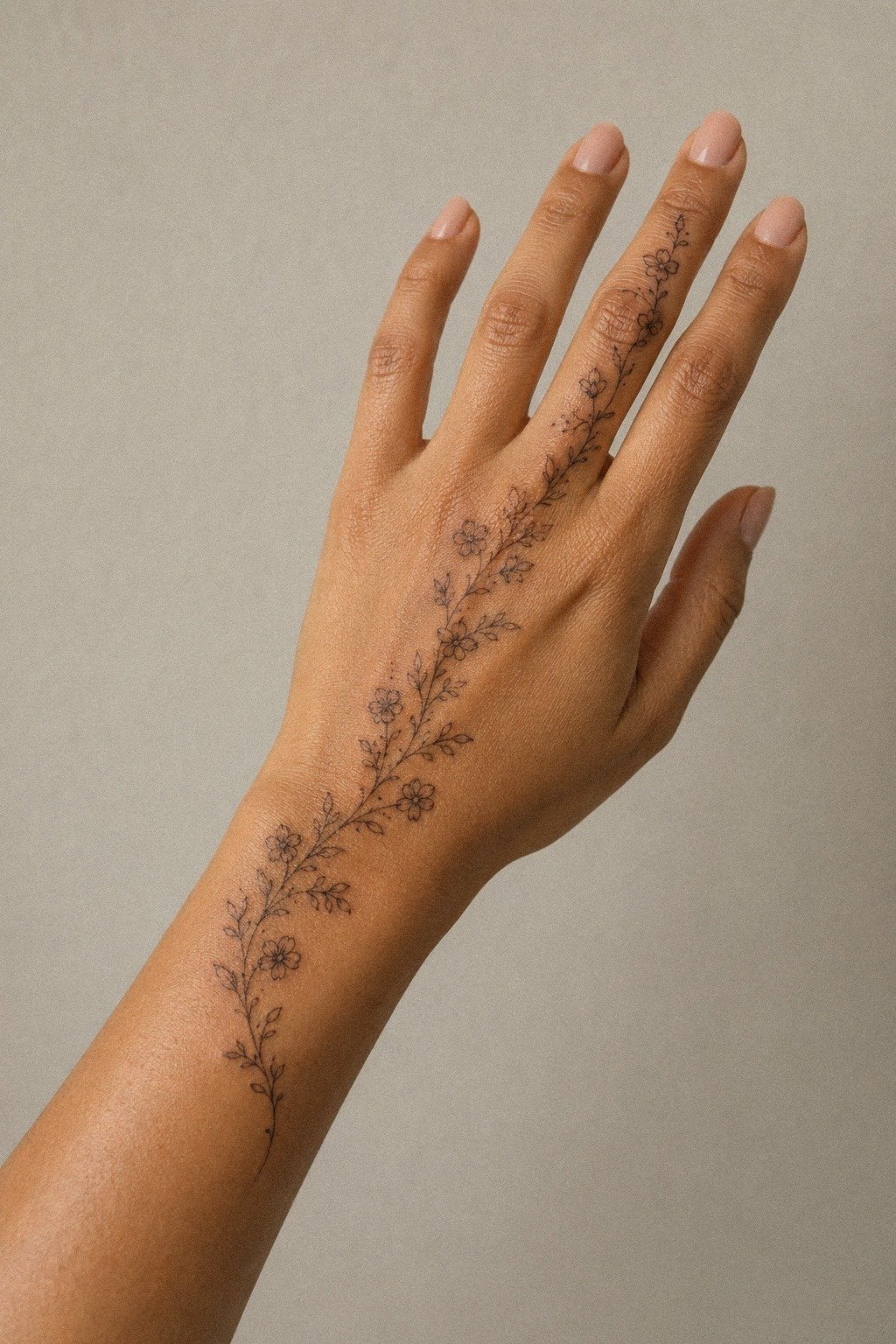Tiny Floral Hand Henna Pattern