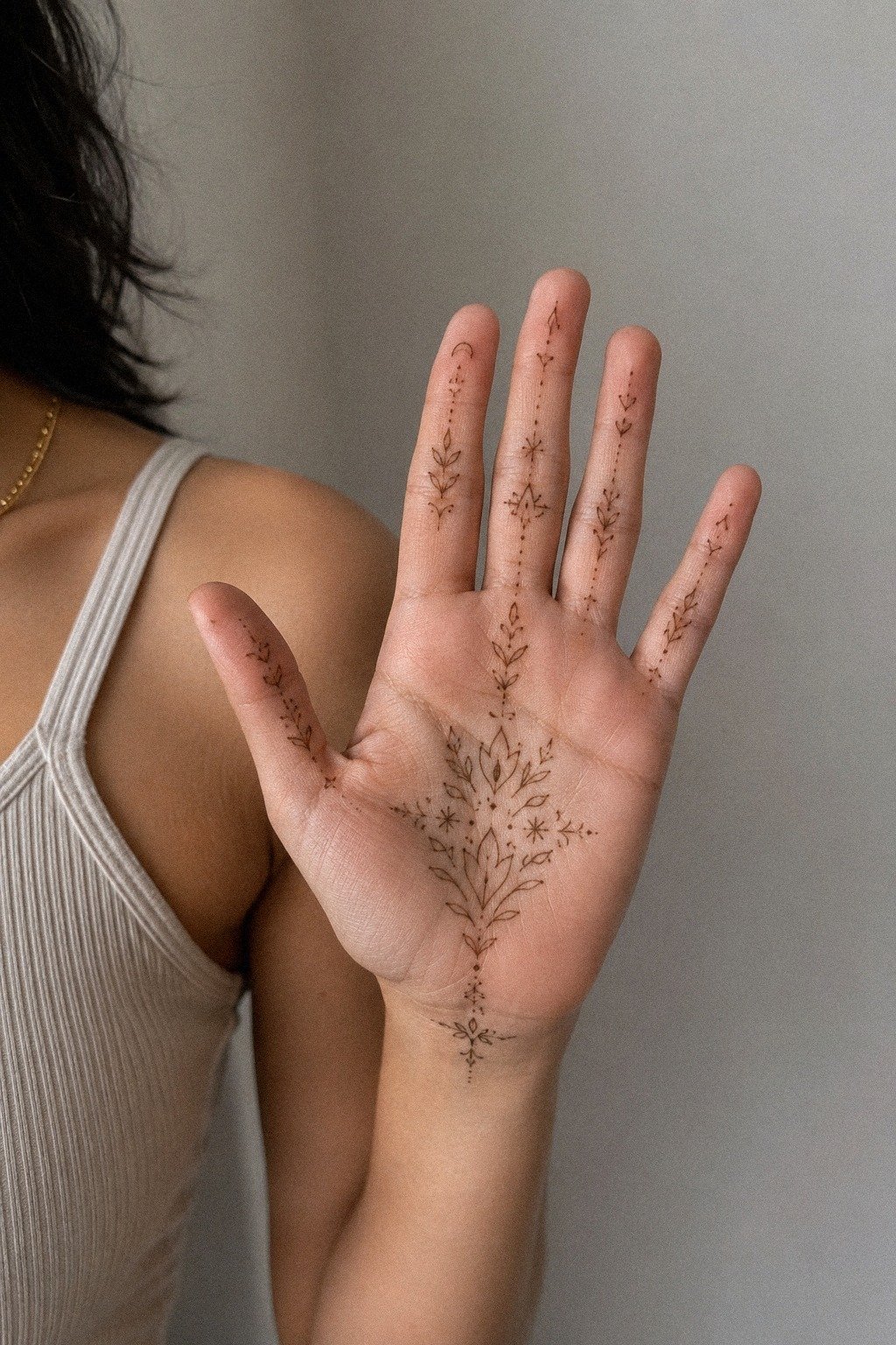 Negative Space Palm Henna Design