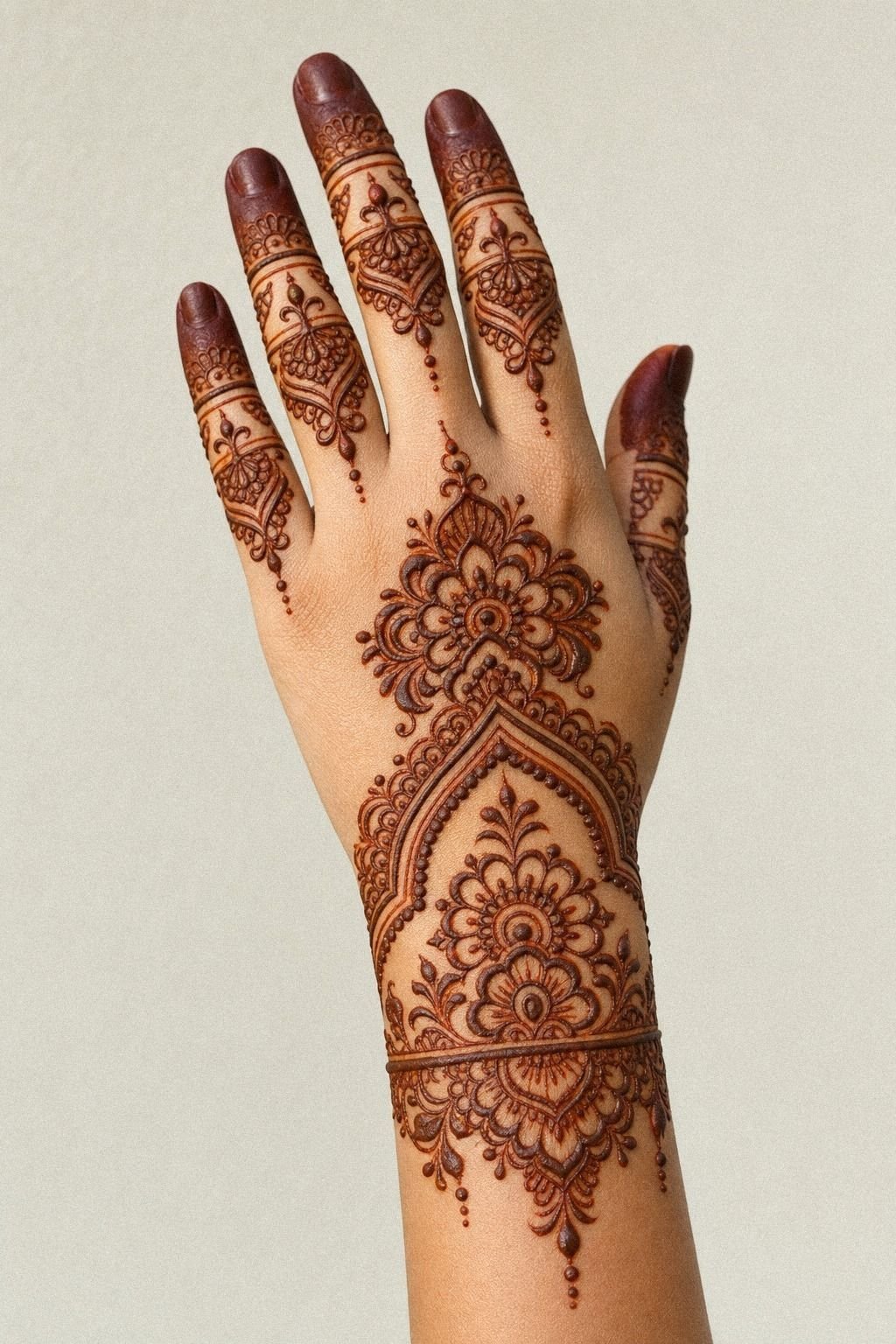 Frame Fingertips With Light Henna Caps