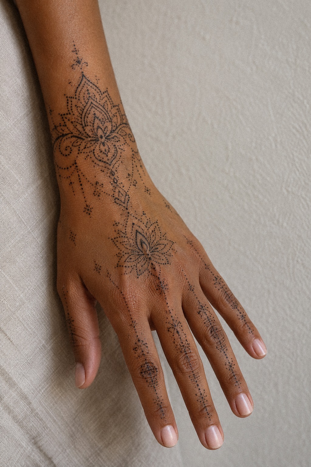 Trending Dotwork Mehendi Hand Pattern