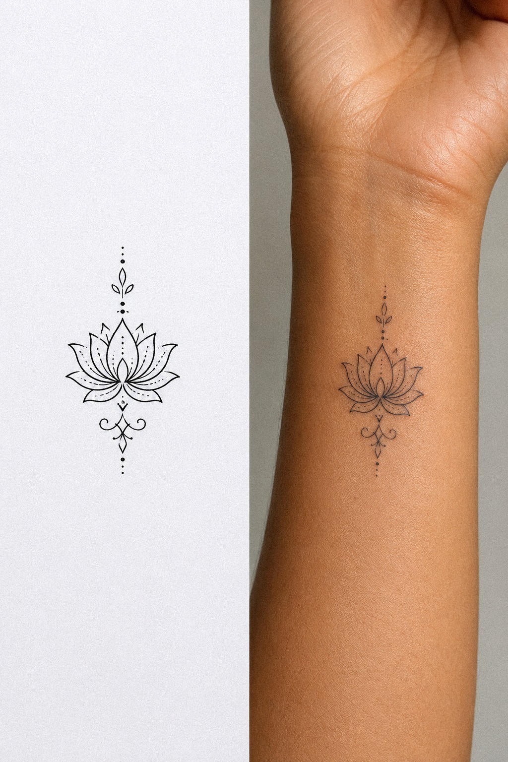 Small Lotus Mehendi Wrist Accent