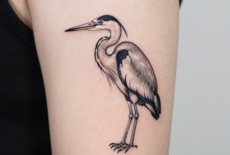 Heron Tattoo Meaning: Grace, Patience & Quiet Strength