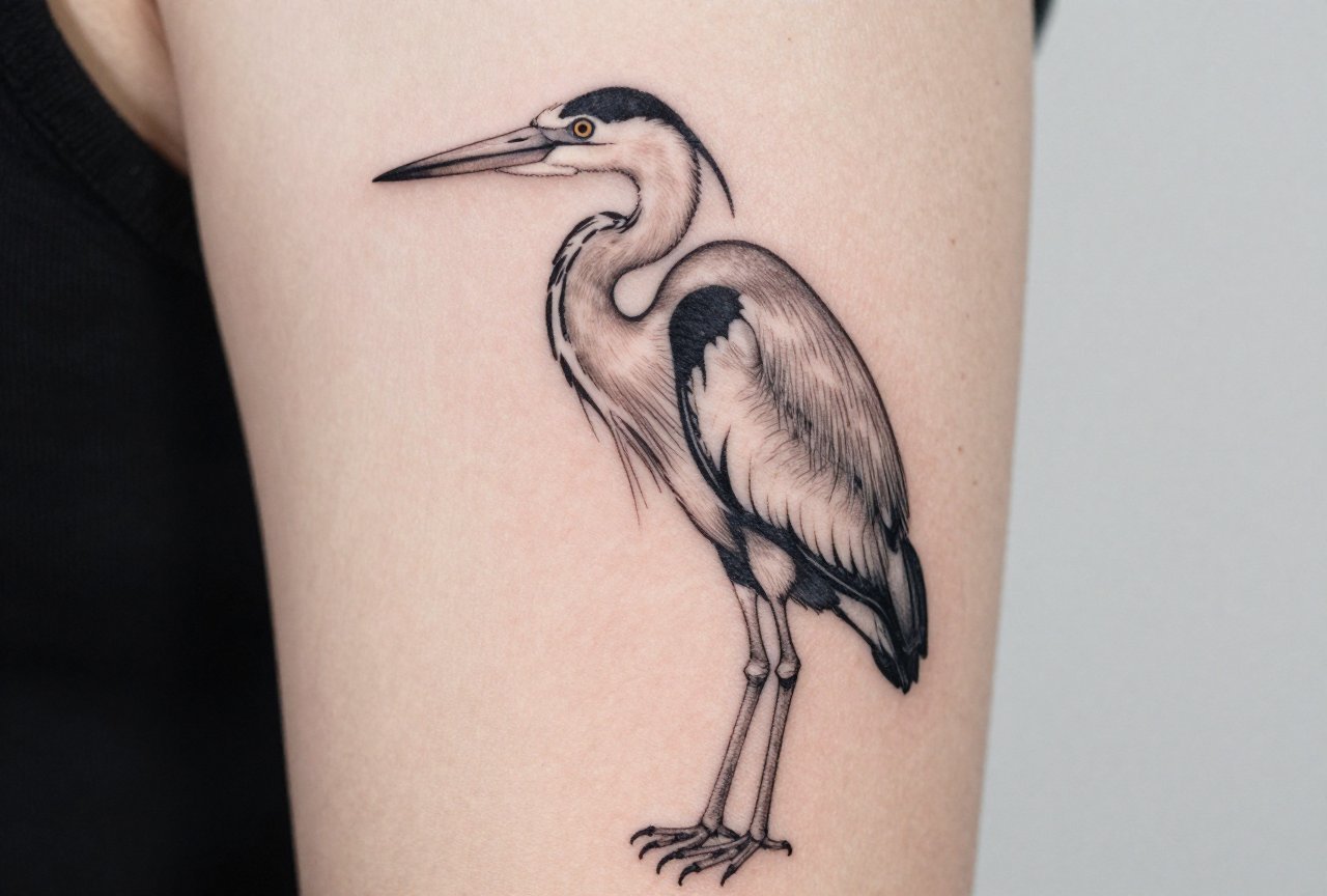 Heron Tattoo Meaning: Grace, Patience & Quiet Strength