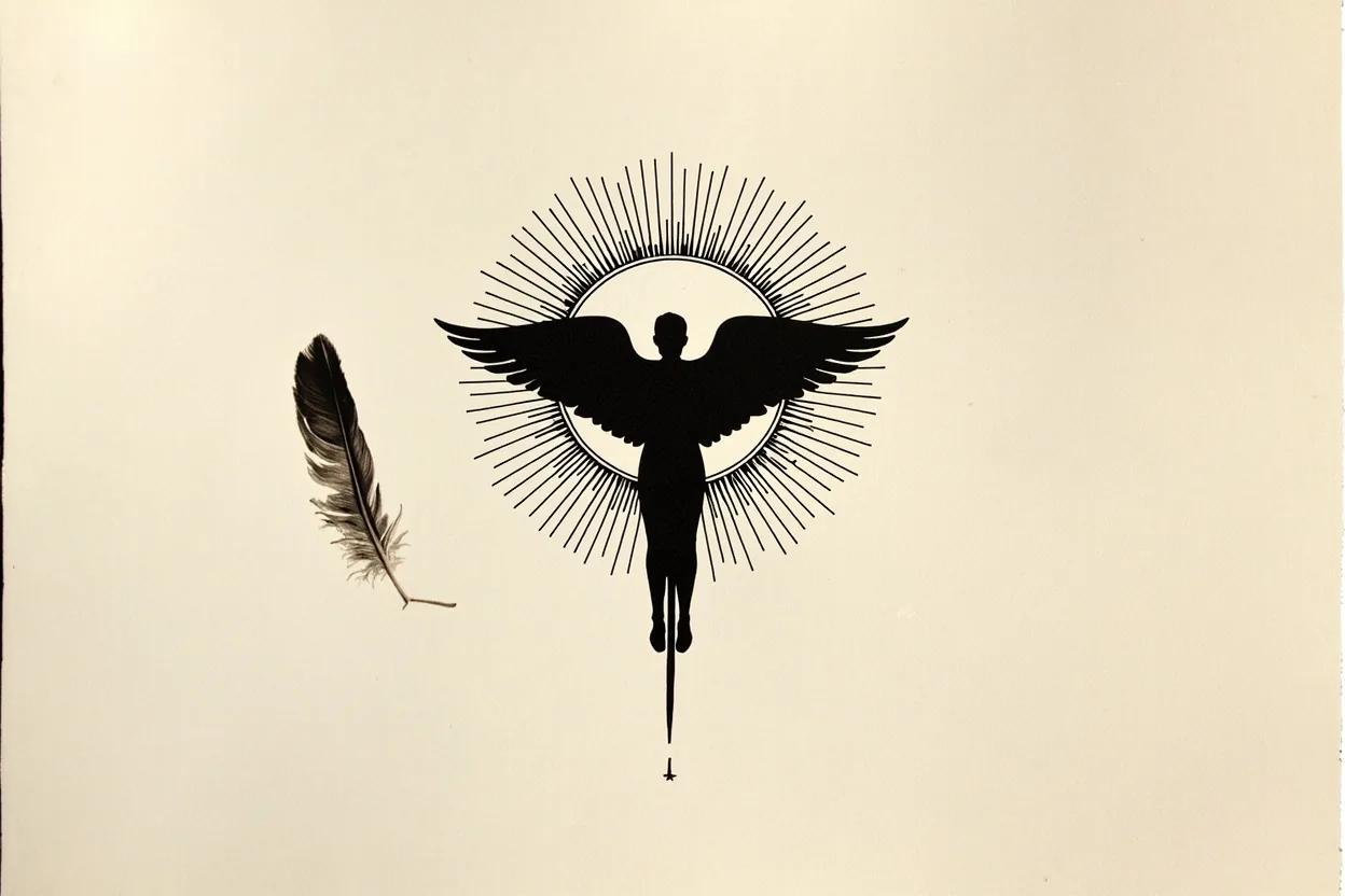 Icarus tattoo meaning wings sun and falling figure stencil