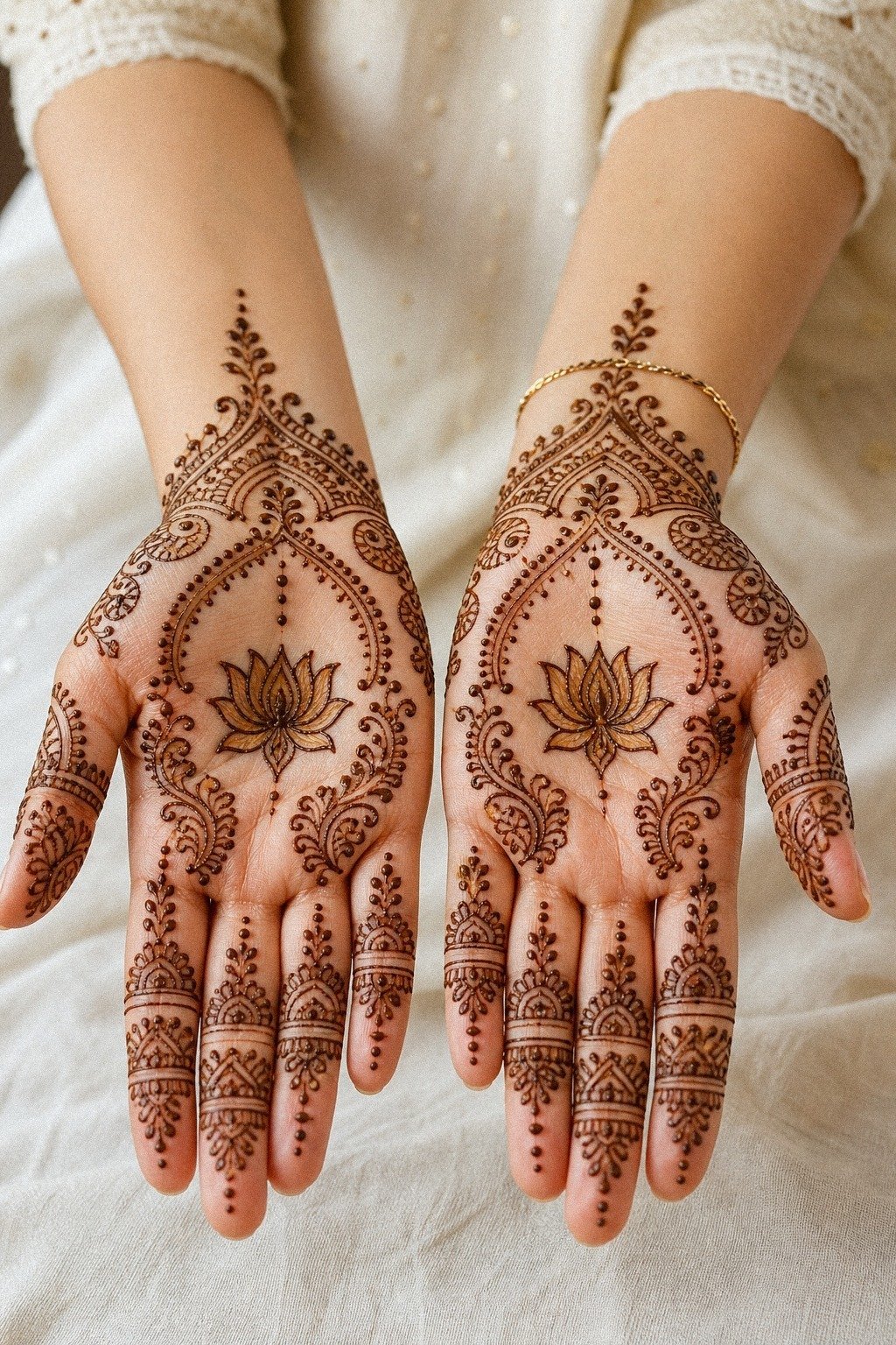 Keep a Tiny Lotus Palm Mehndi Accent
