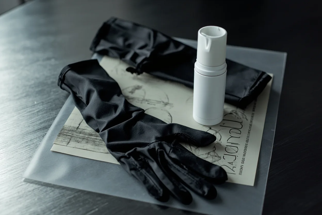 Itchy tattoo aftercare setup with gentle skin care items