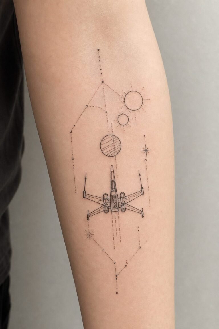 Line Drawing Simple Star Wars Tattoo Ideas