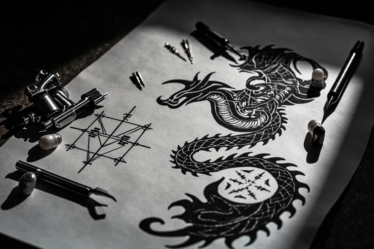 Masculine tattoo concept sketches without cliches
